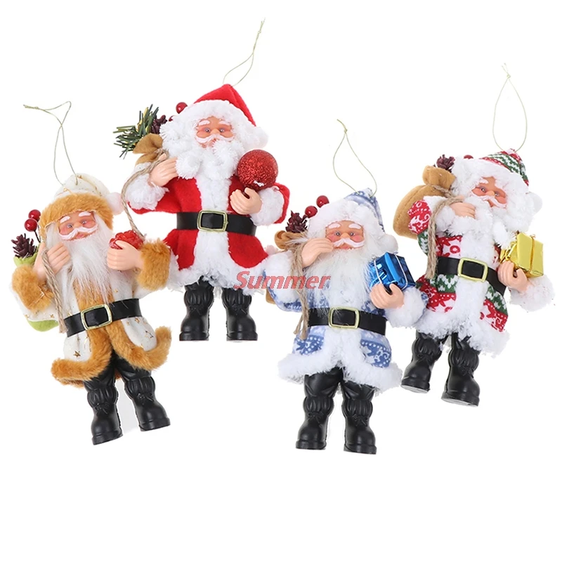 1pcs Christmas Ornament Simulated Santa Claus Doll Xmas Gift Decoration