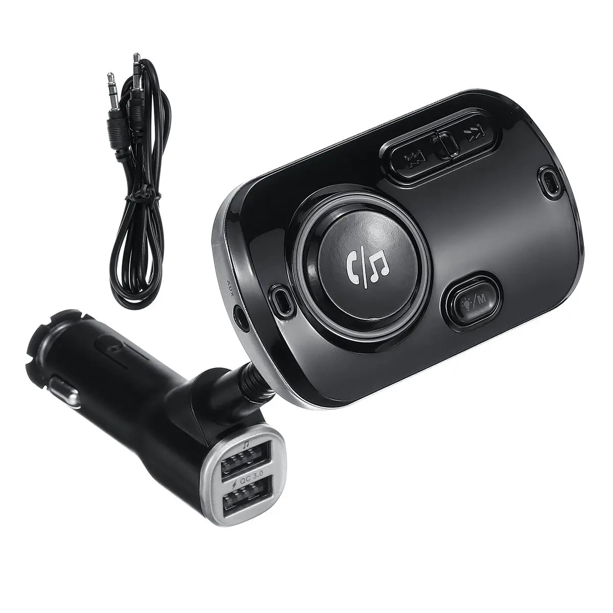 Bluetooth 5,0 комплект громкой связи MP3 плеер FM передатчик QC-3.0 USB Автомобильное зарядное устройство Поддержка TF/Micro SD карты USB флэш-диск