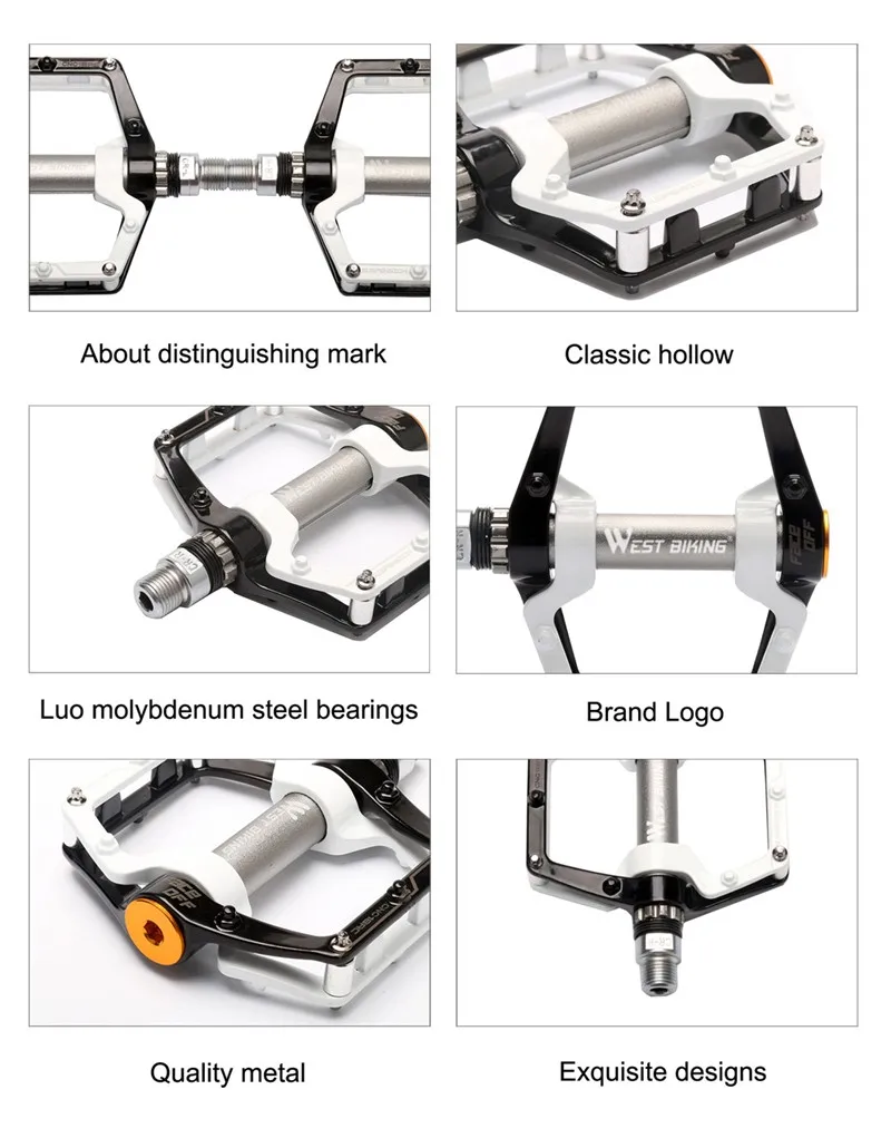 Pédales De Vélo Plateforme WEST BIKING - Pédales Aluminium
