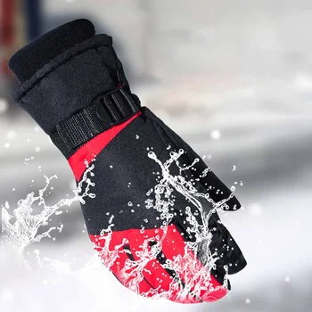 

Skiing Water Resistant Gloves Full Finger Thick Thermal Fluffy Handwear Outdoor Winter Cycling Sportswear Accessories