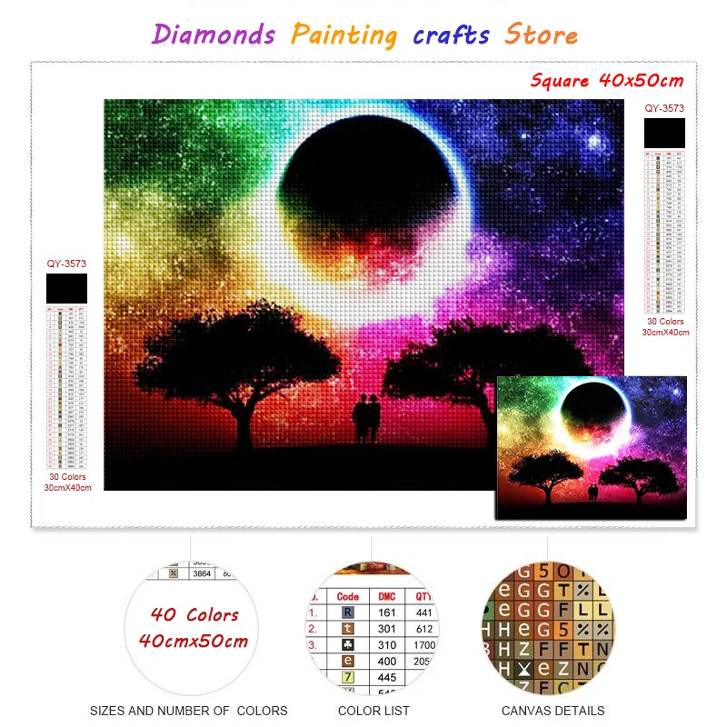New AB Diamond Painting Universe Planet Full Square/Round Diamont Embroidery Sky Landscape Mosaic Galaxy Cross Stitch Home Decor