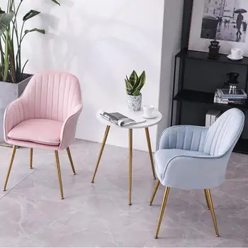 

888 Nordic Bedroom Single Sofa Chair Negotiation Table And Chair Light Luxury Small Apartment Balcony Simple Cute Female Fabric