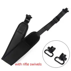 Premium Neoprene Soft Padded Adjustable Rifle Sling with Swivels - Comfortable 2 - Point Shoulder Strap for Hunting and Shooting (Black)