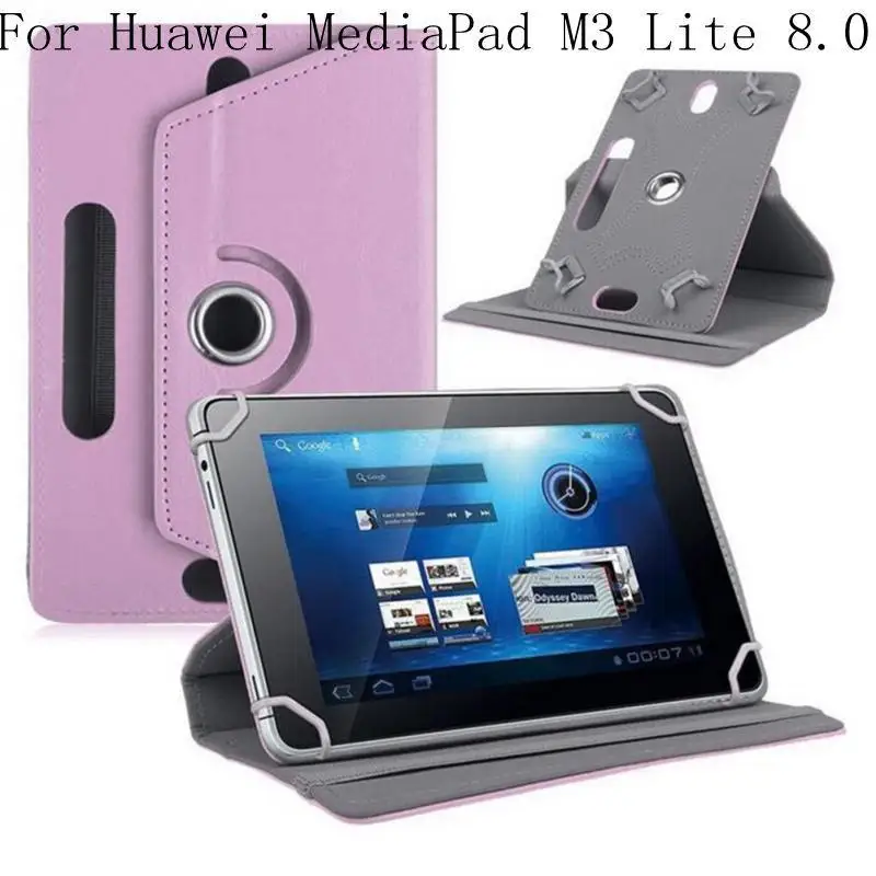 

Sleep/Wake PU Leather Smart Flip Cover For Huawei MediaPad M3 Lite 8.0 CPN-W09/CPN-AL00 360 Degree Rotating Stand Case+gifts
