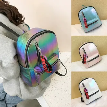 

35# Backpack Women Girls Bling Multicolor School Backpack Casual Bags For Teenagers Backpack Bowknot Backpack mujer Rucksack