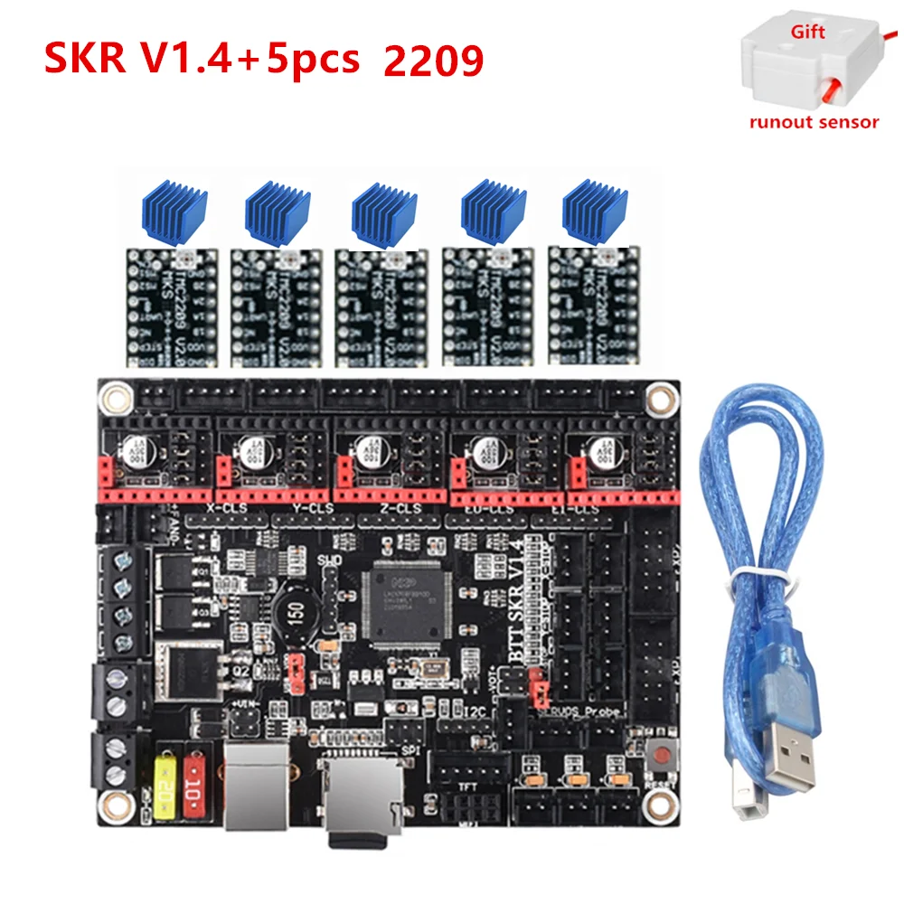 Материнская плата для 3D принтера SKR 1 4 BIGTREETECH BTT V1.4 32 битная панель UART TMC2209 TMC2208 SPI