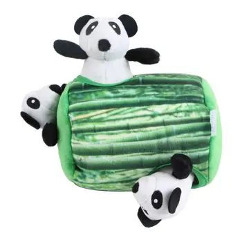 

Burrow Interactive Squeaky Hide and Seek Plush Dog Toy Pet Panda Bamboo Cave Toy 18DEC31