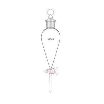 

60ml 24/29 Lab Separatory Funnel,Straight Tip Pear Shape Pyriform Glass Stopcock