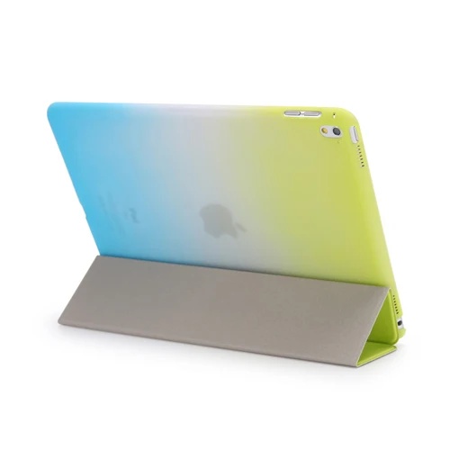 Радужный Цветной корпус для ipad Pro 10,5 чехол из искусственной кожи Smart Cover откидная крышка устойчивый планшетный чехол для Funda ipad 10,5 пластиковый чехол - Цвет: green blue