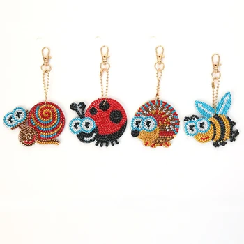 

5D DIY Diamond Painting Keychain Special Rhinestone Embroidery Pendant DIY Craft Kits Cross Stitch Animal Key Accessories