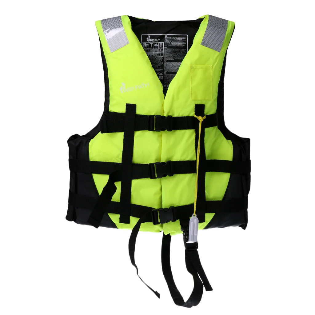 Safety Life Vest Jacket Kayak Canoe Boat Fishing Ski Foam Vest w/ Bright Reflective Stripe Swimming Buoyancy Aid for Adult