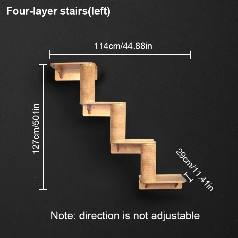 RFWCAK настенный кошачий альпинистский каркас сизаль когтеточка Кошка дерево прыжки платформа Котенок Дом с лестницей Мебель для кошек - Цвет: Four layers left