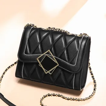 

Bag 2020 new chain bag women's sloping bag leather women's bag.