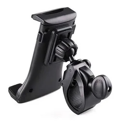 Indoor Gym Treadmill & Bicycle Handlebar Tablet Holder Clip Stand (Black)