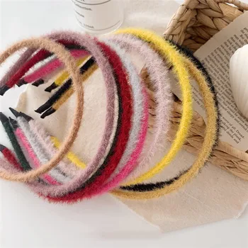 

Free shipping fashion candy plush women hairbands winter girl's headbands lady's headwear hair accessories