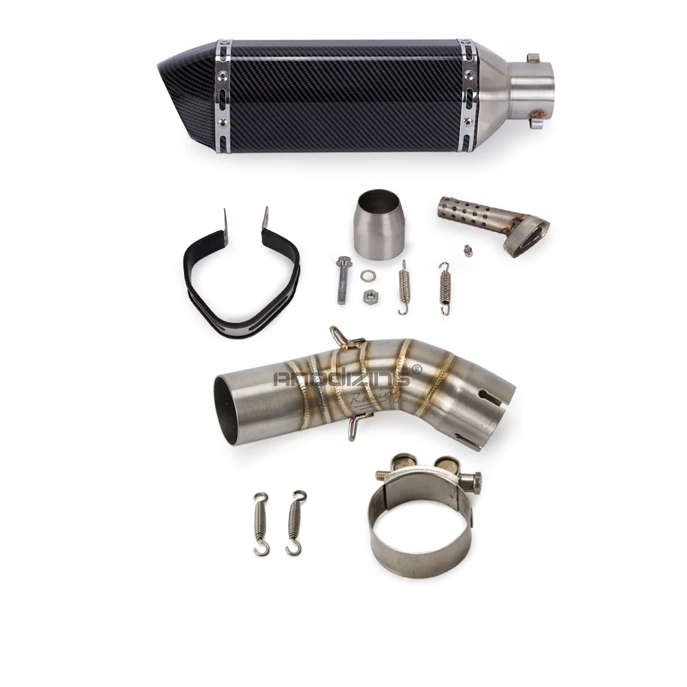 US $30.99 Motorcycle Slip On Exhaust System Middle Pipe Link Muffle Section For Kawasaki Z900 Z 900 2017 2018 SlipOn with Exhaust Muffler