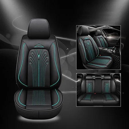Новые кожаные чехлы для сидений автомобиля для vw golf 4 5 VOLKSWAGEN polo 6r 9n passat b5 b6 b7 Tiguan аксессуары чехлы для сидений автомобиля - Название цвета: Green Standard