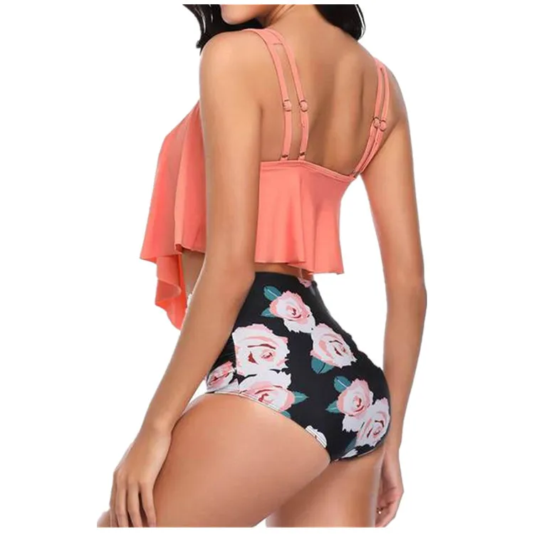 Two-piece women swimsuit The new European and American high waist bikini swimsuit female explosion models women's swimwear