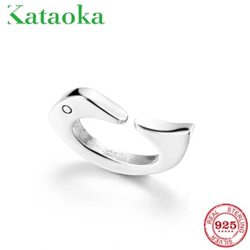 

925 Sterling Silver Abstract little fish Bead Charm fit Rubber Bracelet Bangle for Women Chain Bracelet Statement Female Jewelry