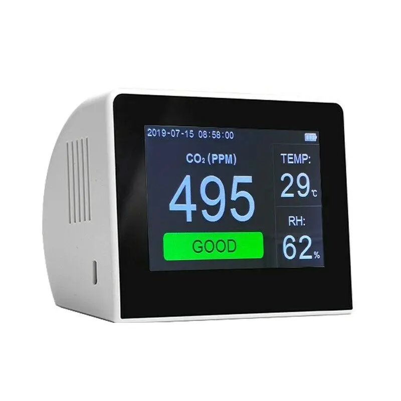 Monitor Di Qualità Dell'Aria Tester Di Co2 Tvoc Rilevatore Di Hcho Dispositivo Di Rilevamento Dell'Umidità Della Temperatura Monitor Di Anidride Carbo