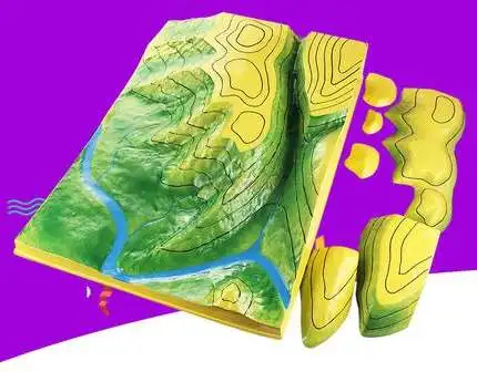 Magnetic attraction contour map interpretation model geography teaching aid geomorphology teaching instrument