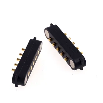 

2 Pair Spring Loaded Header Male Female 5 Pins 2.54 mm Grid Strip Straight Through Hole 180 Degree 2A 36V DC Magnetic Pogo Pin