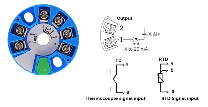 Программируемая Термопара K J PT100 до 4-20mA конвертер TC RTD вход 4-20mA выход на головке температурный передатчик с USB