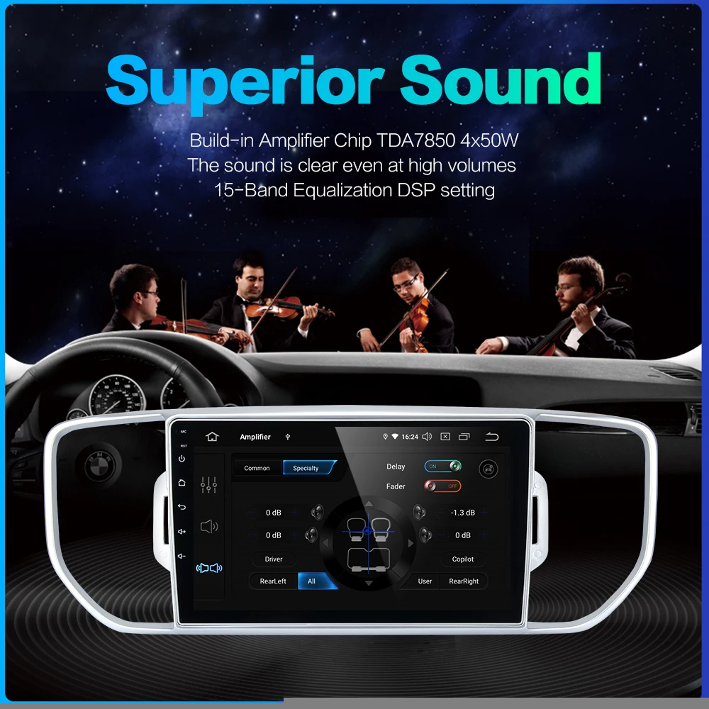 Sale for Kia Sportage Stereo 2015 2016 Car Vehicle Multimidia Android 9.0 Unit GPS HDMI MAX6 DSP PX6 RK3399 Radio Video Intelligent 3