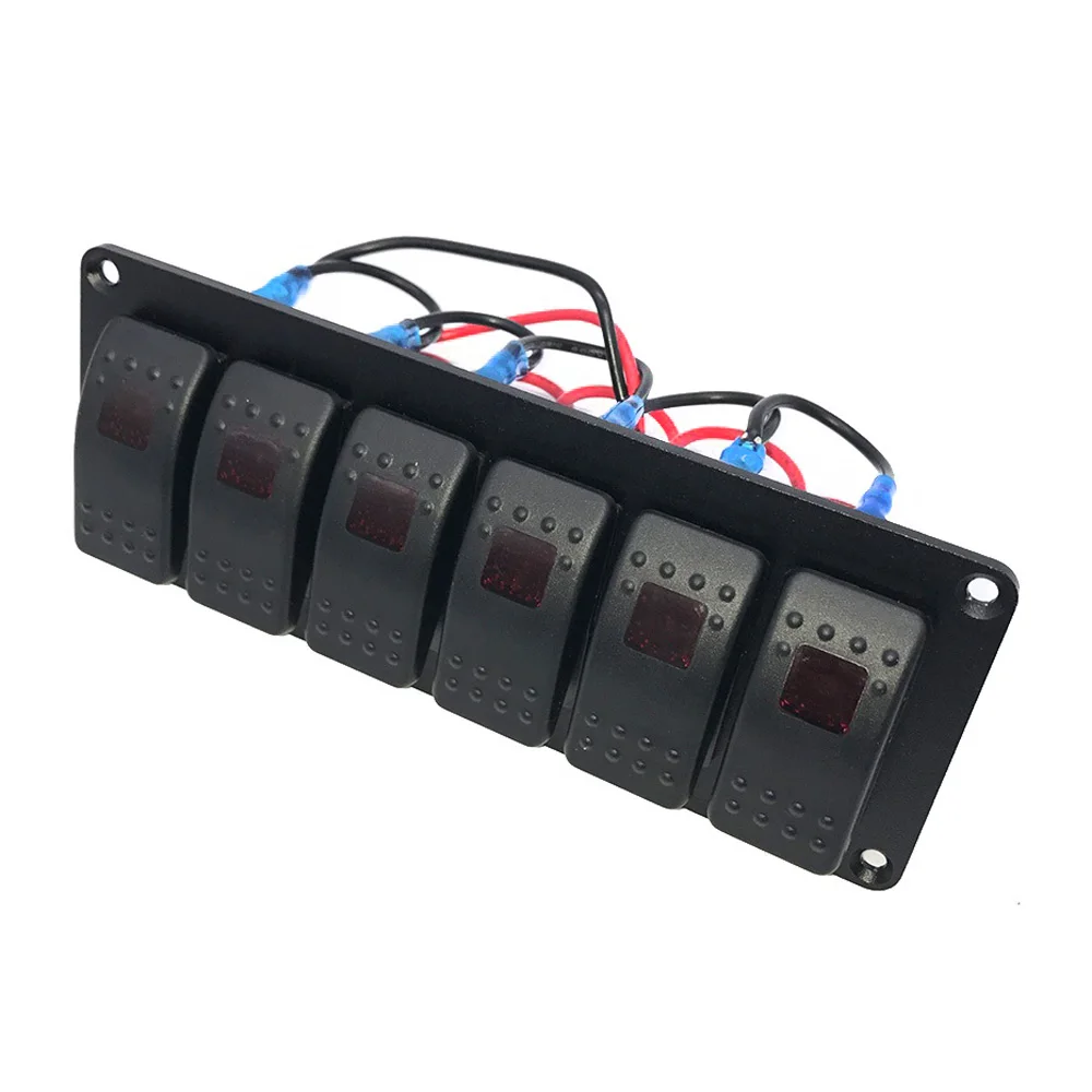 IZTOSS 12 V-24 V DC 6 Gang морской катер автомобиля RV красный светодиодный переключатель кулисный переключатель Панель для RV лодка яхта морской для автомобиля, водонепронициаемый