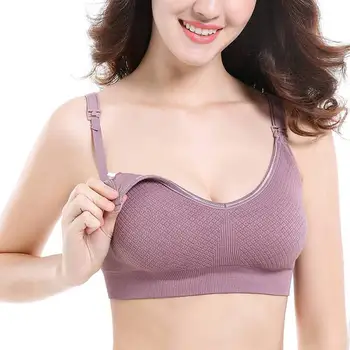 

Pregnant Women Nursing Bra Maternity Clothings Square Breathable Open Buckle High Elastic Maternal Breastfeeding Underwear 2019
