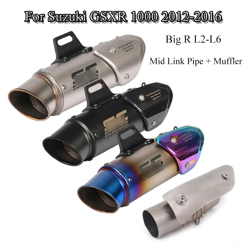 

Motorcycle Exhaust Whole Set Pipe For Suzuki GSXR 1000 2012-2020 Exhaust Muffler Tips Connect Mid Link Pipe Slip On GSXR1000