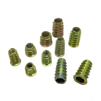 

100pcs Wood Panels Insert Nuts Threaded Screw Zinc Alloy Die Casting Replace Set