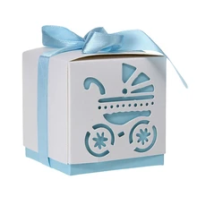 12 шт Свадебные Подарки Свадебные Конфеты Подарочная коробка Baby Shower вечерние вырезанные коляски