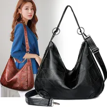 Черный Винтаж Для женщин сумки hobo женская сумка из крокодиловой кожи большой Ёмкость мягкие масло воск кожа Для женщин сумки из натуральной кожи для мам подарок