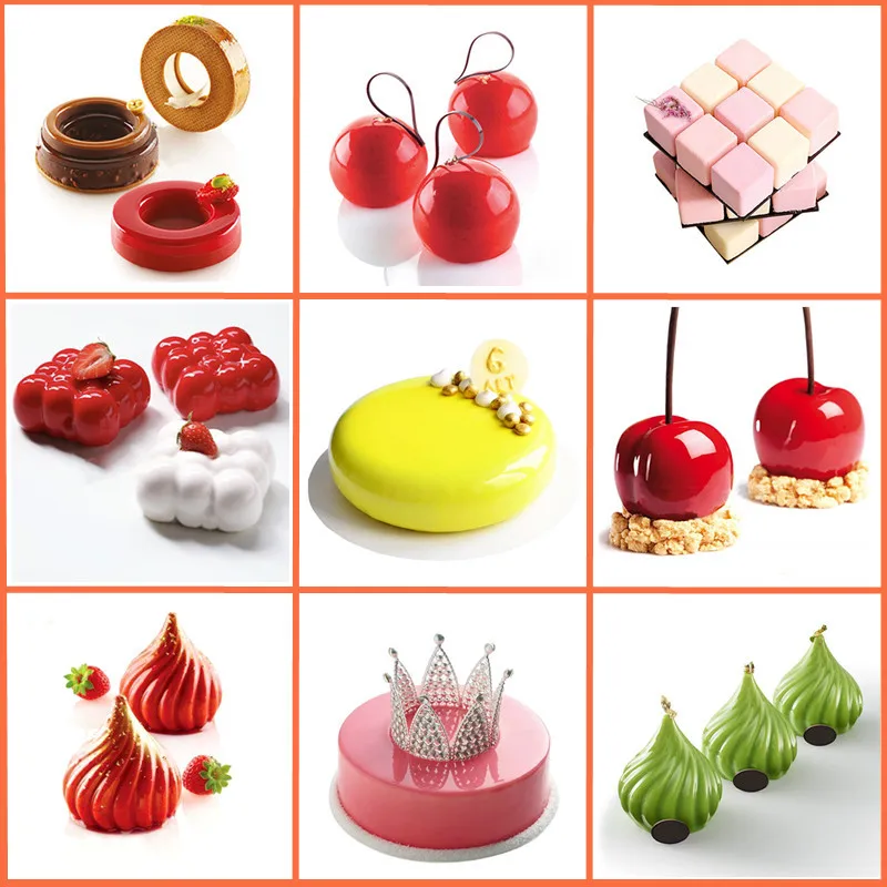 3D Cakes Mold Tray Baking Mousse Decor Tools Desserts Silicone Mould Bakeware