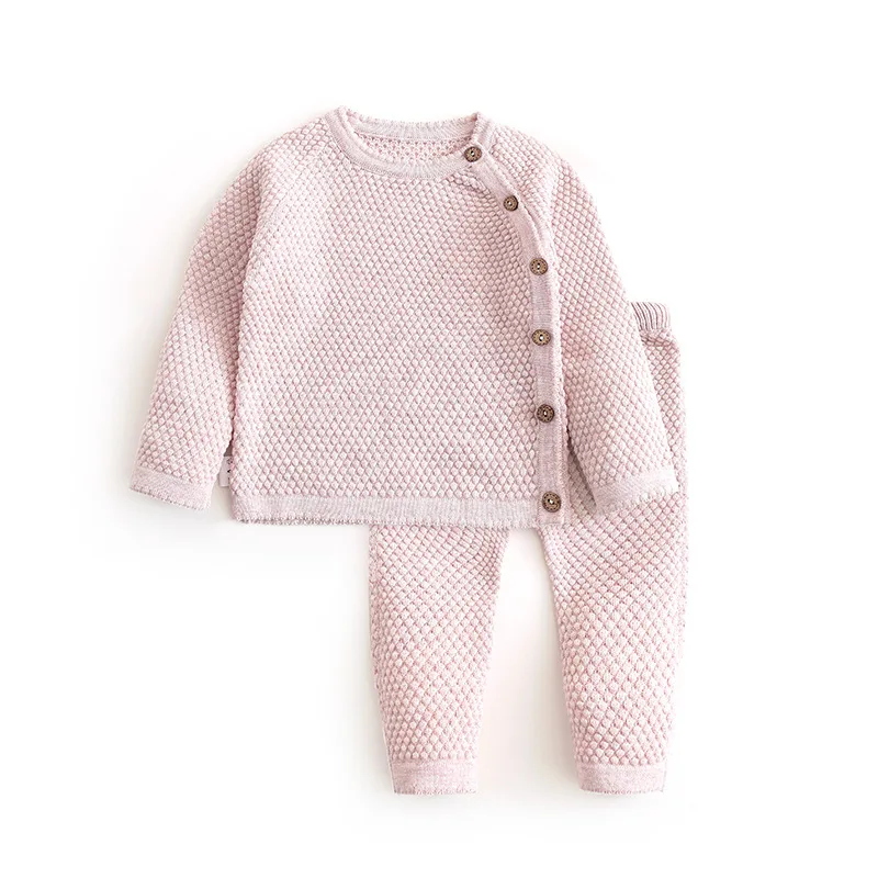 Infant Baby Sweater Suit 2021 Autumn Winter Girl Knitting Sweater Set Warm Baby Boy Clothing 2pcs Newborn Baby Clothes 0-3 Years