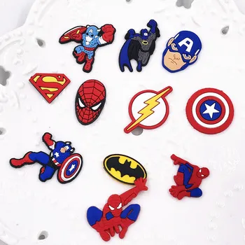

50PCS Wholesale Mix Avenger Hero Icon Soft Flat Back Spider Man Captain America Bat Man Craft Accessories For DIY Embellishment
