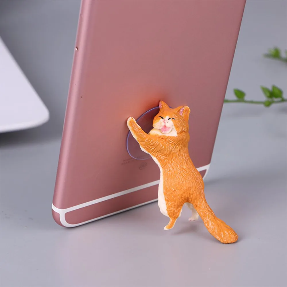 

Universal Mobile phone Stand Holder Cute Cat Support Resin Smartphone stand Stand Sucker Tablets Desk Sucker Design