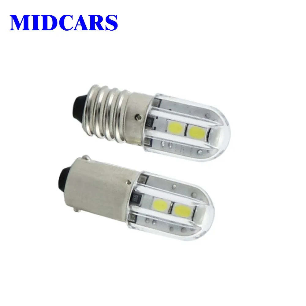 MIDCARS E10 светодиодные лампы t4W 6V Индикатор светильник 6 3 V 12V 24V 48V 60V 120V 230V 1W 2835 4SMD