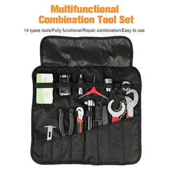 

Mutiuntional MTB Bike Repair Tools Kits Bag Hex Wrench Bicycle Pump Bracket Freewheel Crank Puller Remover Multi Bike Tools Kit