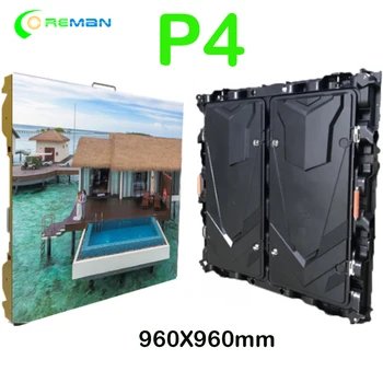 

Outdoor led screen display P4 Die Casting Aluminum Cabinet HD High Brightness Waterproof Advertising Billboard 960X960mm