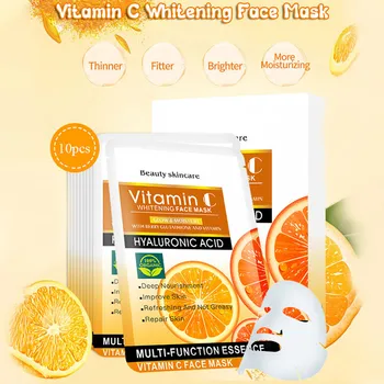 

Vitamin C Mask Original Liquid Hydrating Moisture Repair Mask Whitening Anti-wrinkle Silk Mask 25ml * 10 Tablets