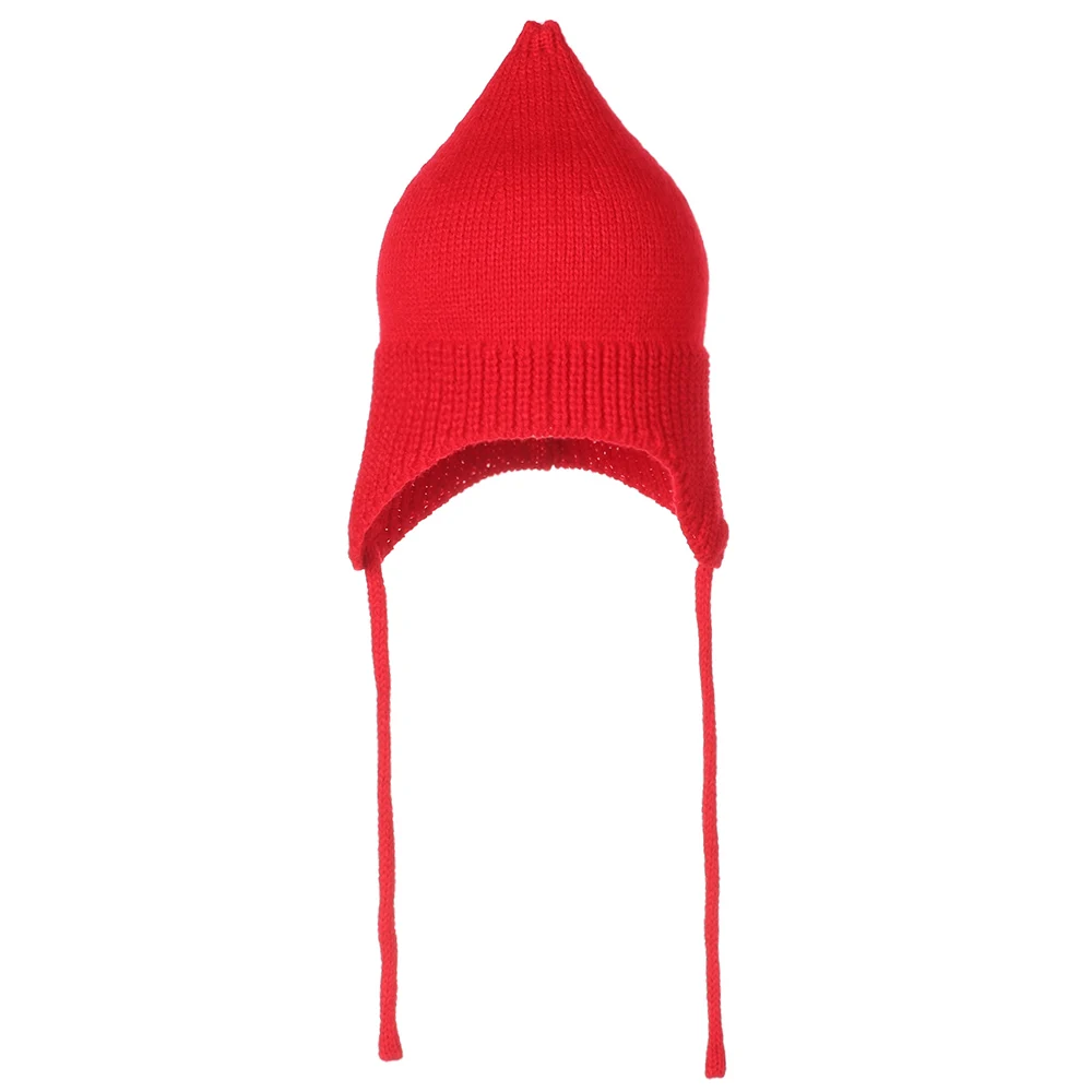 1 pc Cute Baby Toddler Hat Winter Warm Caps Cotton Knitted Newborn Hats Infant Girls Beanies Bonnet Toddler Accessories - Цвет: Red
