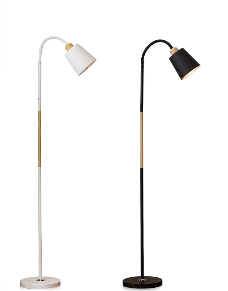Black White Floor Lamp Modern Nordic Big Sale  Floor Lamps Standing Lamp Simple Corner Standing Lamp Corner Light Apartment Lamp