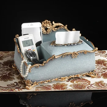 

Gold Creative Square Holder Tissue Box Container Organizer Storage Tissue Boxes Paper Towel Holder Papel Seda Napkin Rack BW50ZJ