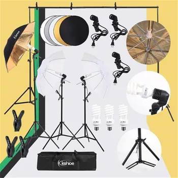 

Professional Photography Studio Supplies Set Lighting Kit with Softbox Soft Umbrella Background Stand Backdrops Light Sets