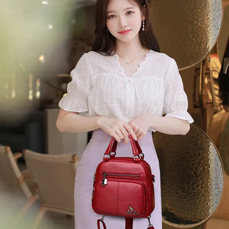 Высокое качество кожаный рюкзак для женщин, сумка-рюкзак, рюкзак Mochila Feminina Многофункциональный женские Наплечные рюкзаки, сумки для путешествий для девочек