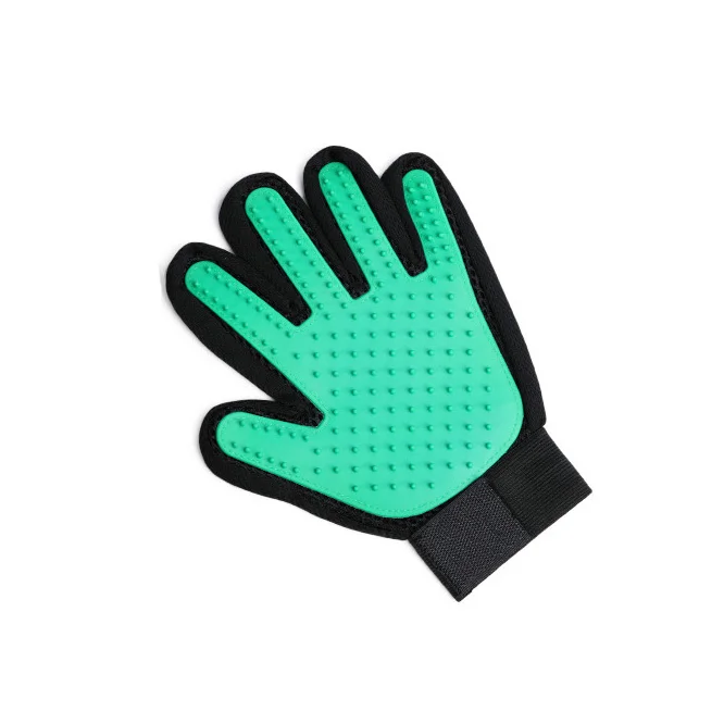 Right hand green Перчатки для домашних животных, силиконовая щетка для домашних животных, массажные перчатки для ухода за собаками, для ванны, для кошек, принадлежности для ванны, для поплавок, гребень для удаления волос - Цвет: Right hand green