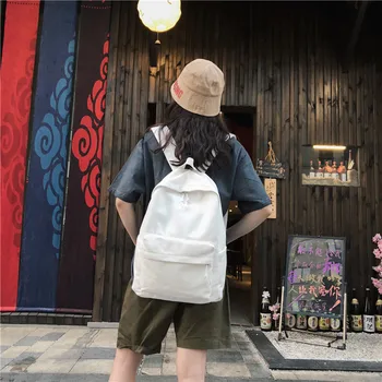 

NEW Korean style simple female canvas backpack student school bag female bag ins backpack lightweight men and women backpack