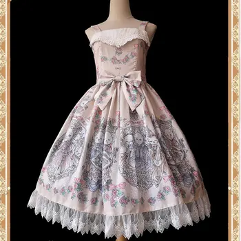 

Meow & Bunny's Tea Party ~ Sweet Printed Lolita JSK Dress by Infanta